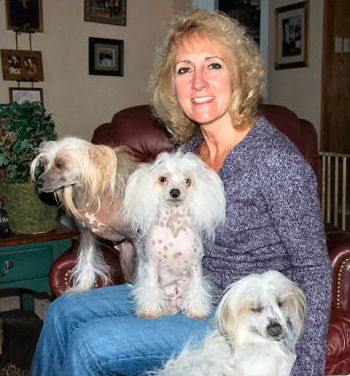 Teresa and Chinese Crested Dogs