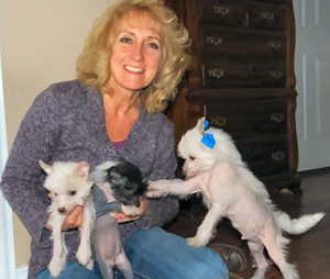 Teresa and Chinese Crested Dogs